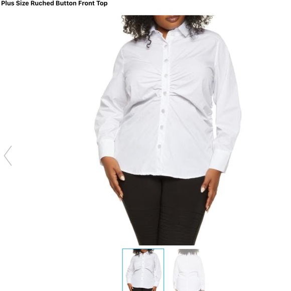 Ruched Button Front Top - Picture 1 of 4